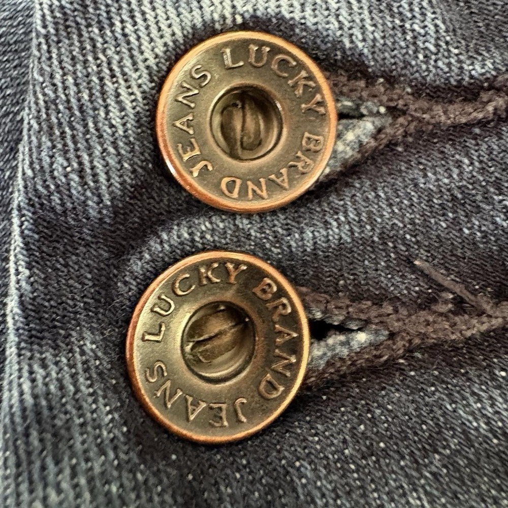 Lucky Brand Size 6 28 Dark Wash Flare Jeans Y2K Indie Sleek Boho Western Mid Ris - Picture 3 of 10